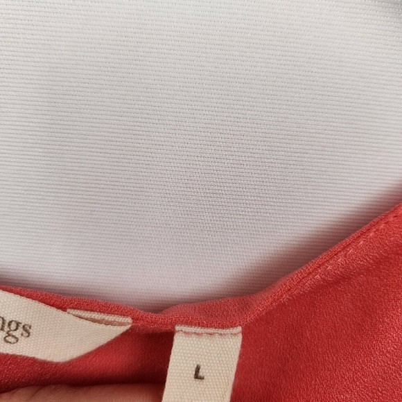 Coral Soft Surroundings Flowy layered tiered‎ Shirt Size L - Picture 5 of 6